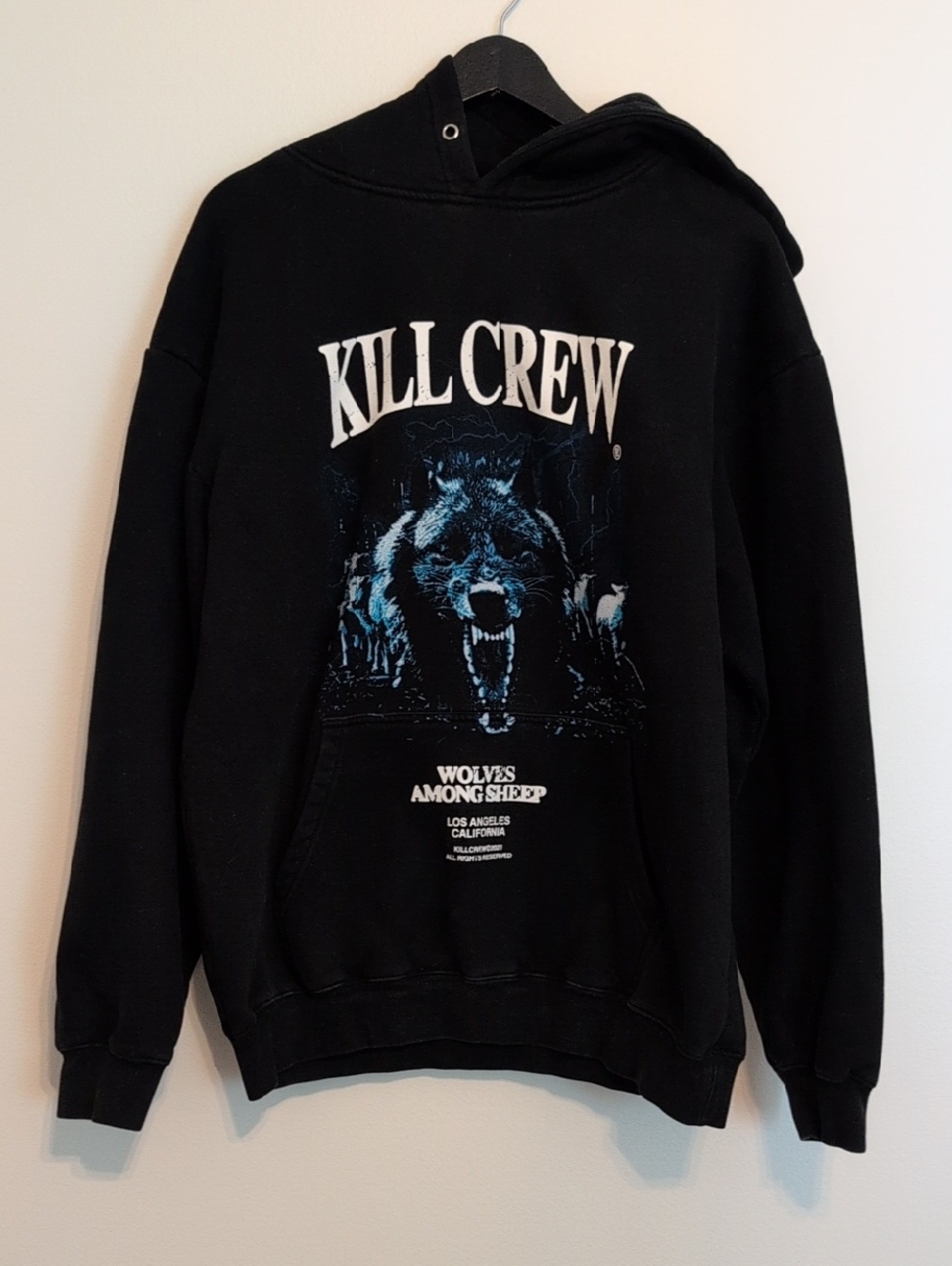 Kill Crew OVERSIZED LUX MIDST OF WOLVES HOODIE - BLACK